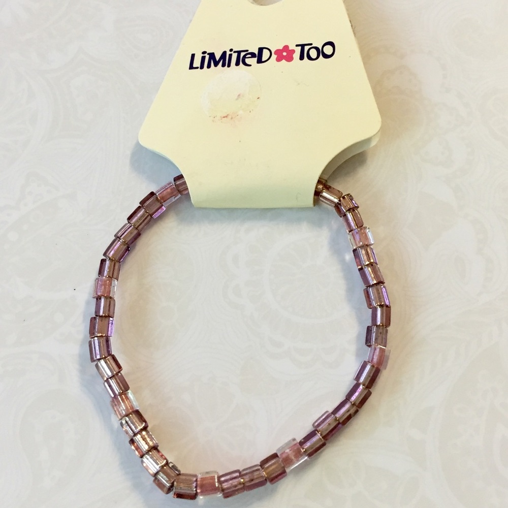 🆕 Limited Too Purple Beaded Stretchy Bracelet